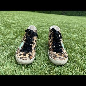 Golden Goose cheetah furry sneakers